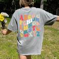 Alphabet Hi Back To School ABC Pre K Kindergarten Teacher Women's Comfort Colors T-Shirt Back Print Grey