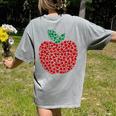 Apple Dot Pattern Art Teacher Appreciation Men Women Humor Women's Comfort Colors T-Shirt Back Print Grey Apple Dot Pattern Art Teacher Appreciation Men Women Humor Women's Comfort Colors T-Shirt Back Print Grey