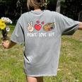 Art Teacher Peace Love Art For Artists And Painters Women's Comfort Colors T-Shirt Back Print Grey Art Teacher Peace Love Art For Artists And Painters Women's Comfort Colors T-Shirt Back Print Grey