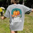 Art Teacher Pumpkin Painting Halloween Costume Women's Comfort Colors T-Shirt Back Print Grey Art Teacher Pumpkin Painting Halloween Costume Women's Comfort Colors T-Shirt Back Print Grey