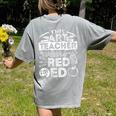 This Art Teacher Wears Red For Ed Men Women Women's Comfort Colors T-Shirt Back Print Grey This Art Teacher Wears Red For Ed Men Women Women's Comfort Colors T-Shirt Back Print Grey