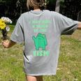 Autism Awareness Neurodiversity Teacher Frog I May Have A Touch Of The Tism Neurodivergent Small Women's Comfort Colors T-Shirt Back Print Grey