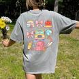 Back To School Coquette Teacher Women Girl Kindergarten PreK Women's Comfort Colors T-Shirt Back Print Grey