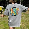 Back To School Groovy Teacher 1st First Grade Crew Squad Women's Comfort Colors T-Shirt Back Print Grey Back To School Groovy Teacher 1st First Grade Crew Squad Women's Comfort Colors T-Shirt Back Print Grey