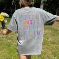 Back To School Kindergarten Alphabet ABC Teacher Women Kids Women's Comfort Colors T-Shirt Back Print Grey Back To School Kindergarten Alphabet ABC Teacher Women Kids Women's Comfort Colors T-Shirt Back Print Grey