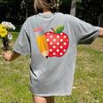 Back To School Pencil And Apple Teacher Student Women's Comfort Colors T-Shirt Back Print Grey Back To School Pencil And Apple Teacher Student Women's Comfort Colors T-Shirt Back Print Grey