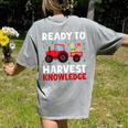 Back To School Teacher Farming Tractor Farmer Kids 100th Day Women's Comfort Colors T-Shirt Back Print Grey Back To School Teacher Farming Tractor Farmer Kids 100th Day Women's Comfort Colors T-Shirt Back Print Grey