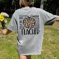 Back To School Teacher Life Apple Leopard Teacher Women Women's Comfort Colors T-Shirt Back Print Grey Back To School Teacher Life Apple Leopard Teacher Women Women's Comfort Colors T-Shirt Back Print Grey
