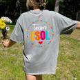 Back To School Teachers Crew Students Team ESOL Teacher Women's Comfort Colors T-Shirt Back Print Grey