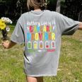 Battery Life Of Daycare Provider Childcare Teacher Women's Comfort Colors T-Shirt Back Print Grey