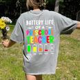 Battery Life Of a Preschool School Teacher School Week Women's Comfort Colors T-Shirt Back Print Grey Battery Life Of a Preschool School Teacher School Week Women's Comfort Colors T-Shirt Back Print Grey