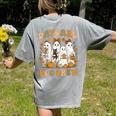 Boo Crew Daycare Teacher Matching Halloween Costume Ghost Women's Comfort Colors T-Shirt Back Print Grey Boo Crew Daycare Teacher Matching Halloween Costume Ghost Women's Comfort Colors T-Shirt Back Print Grey