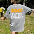 Boo I'm Your Homework Halloween Teacher Costume Women's Comfort Colors T-Shirt Back Print Grey