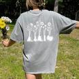 Botanical Beaker Science Teacher Floral Chemistry Lab Week Women's Comfort Colors T-Shirt Back Print Grey