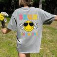 Bruh It's Fri-Yay Friday Weekend Smile Face Teacher Student Women's Comfort Colors T-Shirt Back Print Grey
