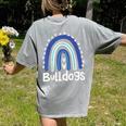 Bulldogs School Mascot Rainbow Teacher Lover Women's Comfort Colors T-Shirt Back Print Grey Bulldogs School Mascot Rainbow Teacher Lover Women's Comfort Colors T-Shirt Back Print Grey