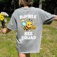 Bumble Bee Squad Honey Bumblebee Teacher Team Group Women's Comfort Colors T-Shirt Back Print Grey