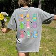 Bunny Reading Books Easter Day Librarian Teacher Book Women's Comfort Colors T-Shirt Back Print Grey Bunny Reading Books Easter Day Librarian Teacher Book Women's Comfort Colors T-Shirt Back Print Grey