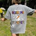 You Can't Scare Me I'm A Teacher Halloween Costume Women's Comfort Colors T-Shirt Back Print Grey