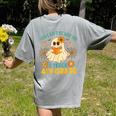 You Can't Scare Me I Teach 4th Grade Halloween Teacher Ghost Women's Comfort Colors T-Shirt Back Print Grey