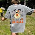 You Can't Scare Me I Teach Daycare Teacher Halloween Ghost Women's Comfort Colors T-Shirt Back Print Grey