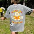 You Can't Scare Me I Teach Preschool Teacher Halloween Ghost Women's Comfort Colors T-Shirt Back Print Grey