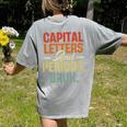 Capital Letters And Periods Bruh Teacher Grammar Kids Women's Comfort Colors T-Shirt Back Print Grey