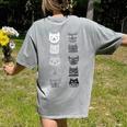 Cat Themed Artist Value Scale Educational Art Teacher Women's Comfort Colors T-Shirt Back Print Grey