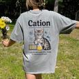 Cation Shirt Cat Science Chemistry Teacher Chemist Pun Women's Comfort Colors T-Shirt Back Print Grey