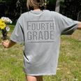 Checkered Fourth Grade Teacher Team Crew Back To School Women's Comfort Colors T-Shirt Back Print Grey Checkered Fourth Grade Teacher Team Crew Back To School Women's Comfort Colors T-Shirt Back Print Grey