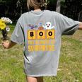 Chemistry Boo The Element Of Surprise Science Teacher Women's Comfort Colors T-Shirt Back Print Grey Chemistry Boo The Element Of Surprise Science Teacher Women's Comfort Colors T-Shirt Back Print Grey