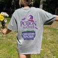 Chemistry Teacher Halloween Shirt School POTION MASTER Women's Comfort Colors T-Shirt Back Print Grey Chemistry Teacher Halloween Shirt School POTION MASTER Women's Comfort Colors T-Shirt Back Print Grey
