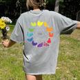 Chicken Themed Color Wheel Educational Art Teacher Artist Men Women Girls Kids Women's Comfort Colors T-Shirt Back Print Grey