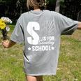 Christian Teacher S Is For Sunday School Essentials Women's Comfort Colors T-Shirt Back Print Grey