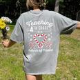Christmas Candy Cane Work Of Heart Fourth 4th Grade Teacher Women's Comfort Colors T-Shirt Back Print Grey Christmas Candy Cane Work Of Heart Fourth 4th Grade Teacher Women's Comfort Colors T-Shirt Back Print Grey
