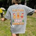 Christmas Teacher Of Smart Cookies Gingerbread Man Teaching Women's Comfort Colors T-Shirt Back Print Grey Christmas Teacher Of Smart Cookies Gingerbread Man Teaching Women's Comfort Colors T-Shirt Back Print Grey