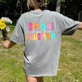 Color Special Education Squad Groovy Dream Team SPED Teacher Women's Comfort Colors T-Shirt Back Print Grey