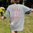 Coquette Bow Paraprofessional School Para Squad Teacher Aide Women's Comfort Colors T-Shirt Back Print Grey