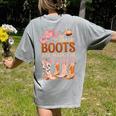 Cowboy Teacher These Boots Are Made-For Teaching School Women's Comfort Colors T-Shirt Back Print Grey Cowboy Teacher These Boots Are Made-For Teaching School Women's Comfort Colors T-Shirt Back Print Grey