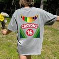 Crayon Box Fun Teacher Student Crayon Squad Halloween 2023 Women's Comfort Colors T-Shirt Back Print Grey Crayon Box Fun Teacher Student Crayon Squad Halloween 2023 Women's Comfort Colors T-Shirt Back Print Grey
