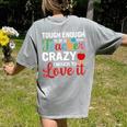 Crazy Teacher Men Women School Teachers Women's Comfort Colors T-Shirt Back Print Grey