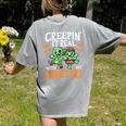 Creepin It Real Monster School Teacher Principal Halloween Women's Comfort Colors T-Shirt Back Print Grey