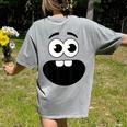 Creepy Carrots Face Teacher Halloween Costume Matching Women's Comfort Colors T-Shirt Back Print Grey Creepy Carrots Face Teacher Halloween Costume Matching Women's Comfort Colors T-Shirt Back Print Grey