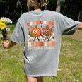 Crunching Numbers Just Like Leaves Pumpkin Fall Teacher Women's Comfort Colors T-Shirt Back Print Grey