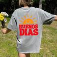 Cute Bilingual Spanish Teacher Buenos Dias Sunshine Women's Comfort Colors T-Shirt Back Print Grey Cute Bilingual Spanish Teacher Buenos Dias Sunshine Women's Comfort Colors T-Shirt Back Print Grey