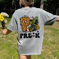 Cute Camo Pre K Back To School Teacher Kid Preschool Women's Comfort Colors T-Shirt Back Print Grey
