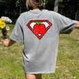 Cute Distressed Super Teacher Superhero Apple Shirt Women's Comfort Colors T-Shirt Back Print Grey Cute Distressed Super Teacher Superhero Apple Shirt Women's Comfort Colors T-Shirt Back Print Grey