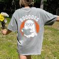Cute Ghost Book Reading Books Lover Retro Halloween Teacher Women's Comfort Colors T-Shirt Back Print Grey Cute Ghost Book Reading Books Lover Retro Halloween Teacher Women's Comfort Colors T-Shirt Back Print Grey