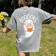 Cute Ghost Book Reading Halloween Teacher Women's Comfort Colors T-Shirt Back Print Grey Cute Ghost Book Reading Halloween Teacher Women's Comfort Colors T-Shirt Back Print Grey