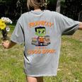Cute Halloween Teacher Librarian Frankenstein Reading Books Women's Comfort Colors T-Shirt Back Print Grey